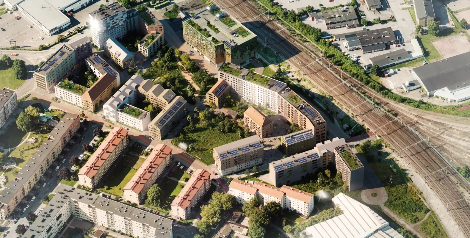 Översiktsbild av stadskvarter